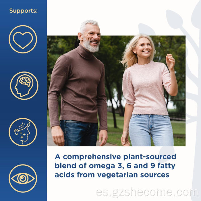 Shecome Vegan Omega 3 6 9 Cápsulas blandas Salud del corazón a base de plantas